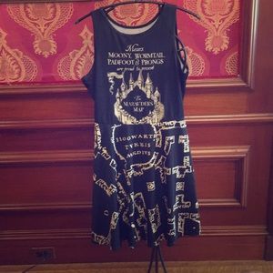 Hot Topic Harry Potter Marauder’s Map Dress M